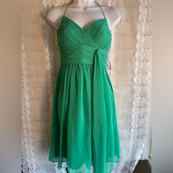 NWT size 0‎ Ralph Lauren bright green halter style dress - Picture 1 of 4